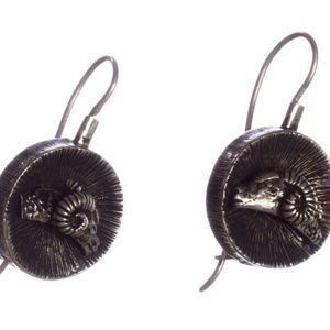 Sterling Silver Ram Head Coin Earrings